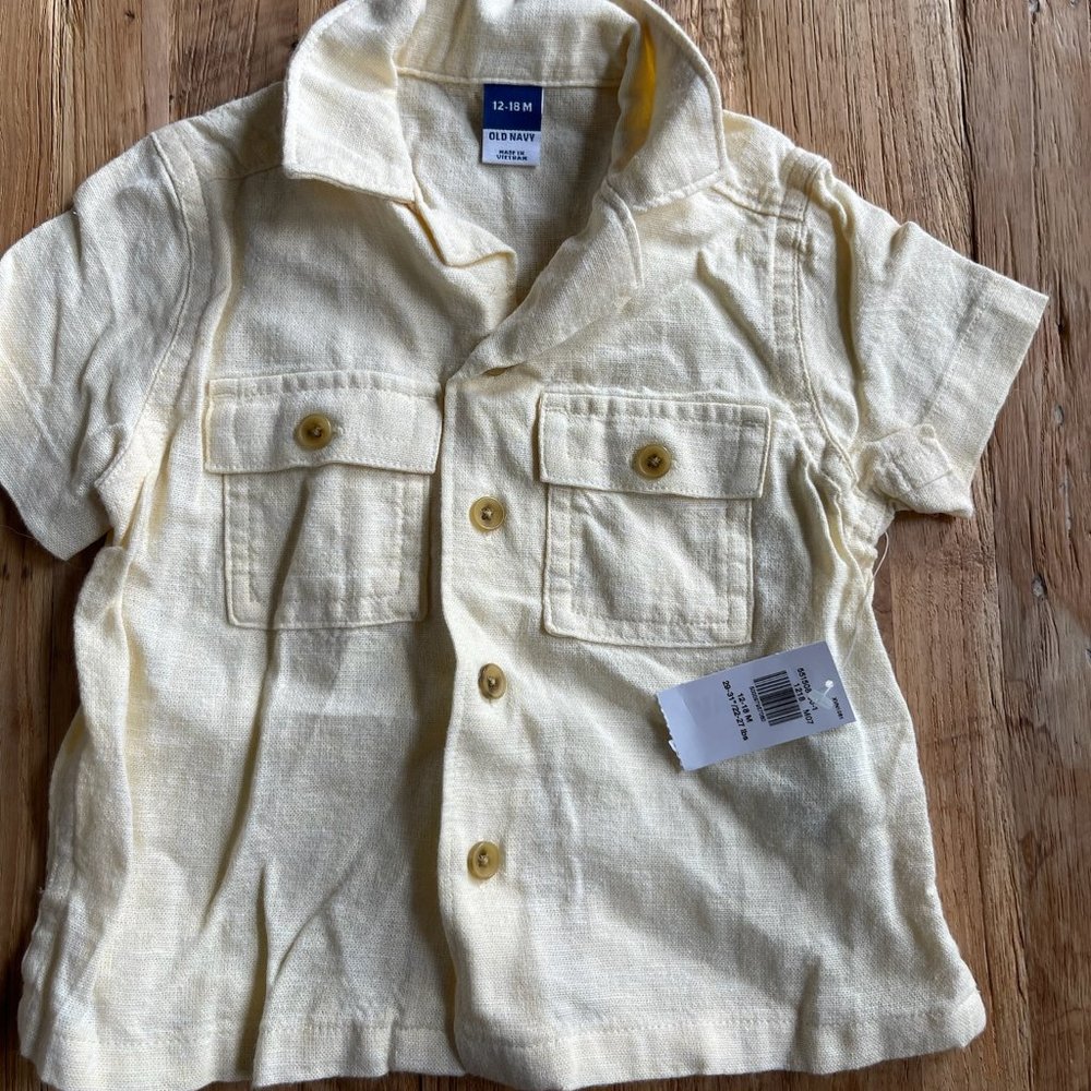 Baby GAP button up linen shirt 12-18 mos